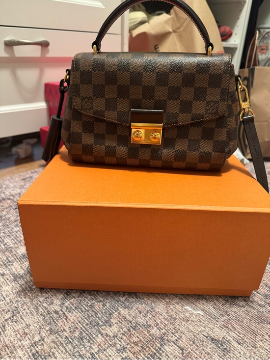 Louis Vuitton Handbags - Louis Vuitton Brown Damier Top Handle Satchel with Gold Hardware